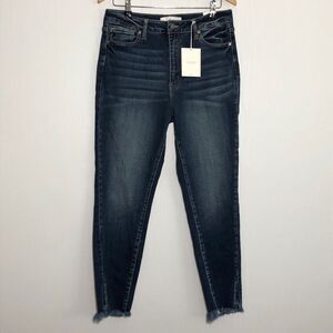 KanCan Jeans Womens 30 Layna Ultra High Rise Ankle Skinny Frayed Hem New